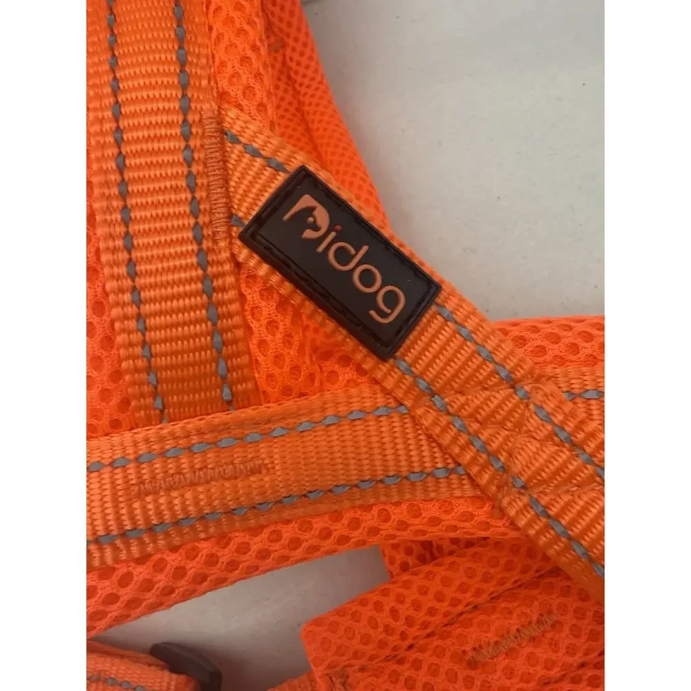 No Pull Dog Harness for Medium Dogs, Breathable Mesh Padded, Orange, Size-M read